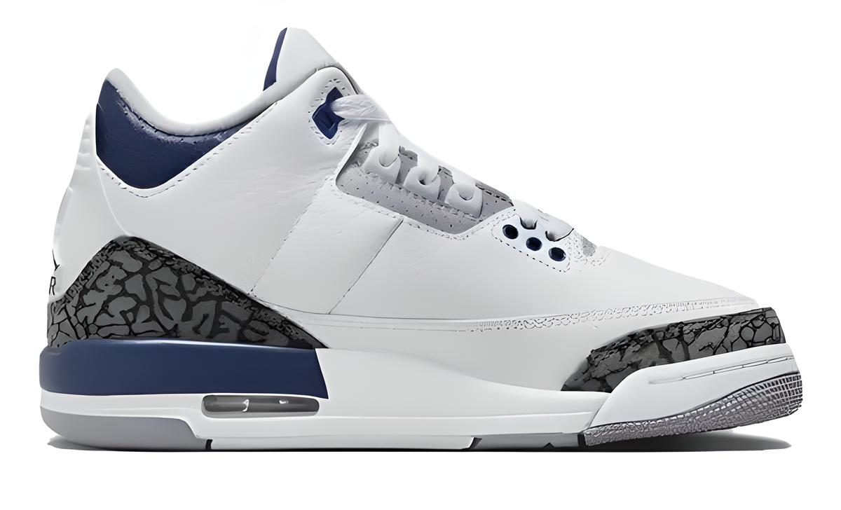 Jordan Big Kid 3 Retro Blanco/Azul marino medianoche